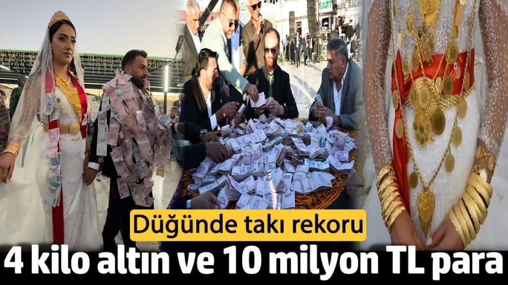 Van’da Ertoşi aşireti düğününde takı rekoru! Geline 4 kilo altın damada 10 milyon TL