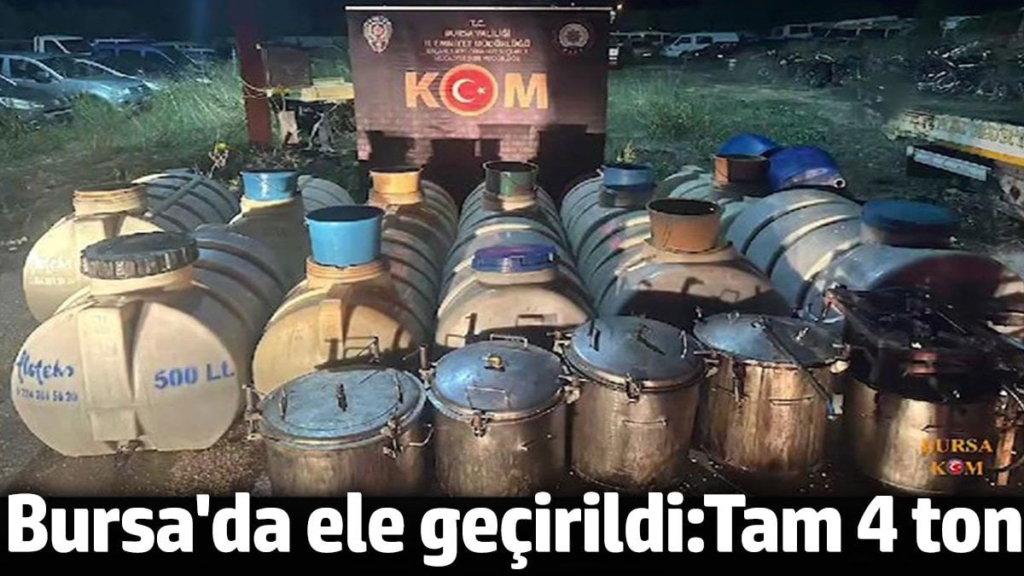 Bursa'da depoya baskın: Tam 4 ton kaçak alkol ele geçirildi