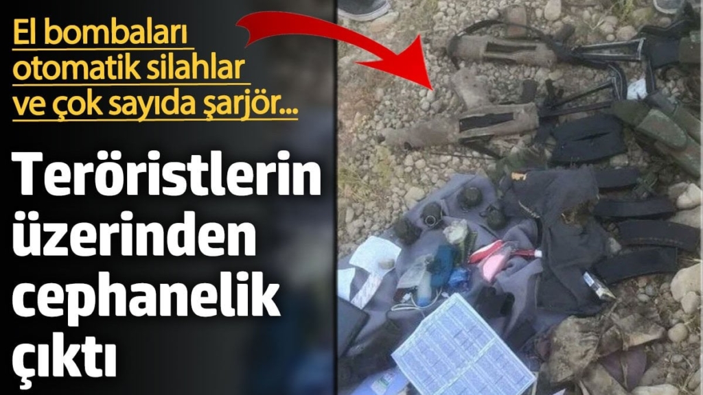 Teröristlerin üzerinden cephanelik çıktı