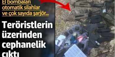 Teröristlerin üzerinden cephanelik çıktı