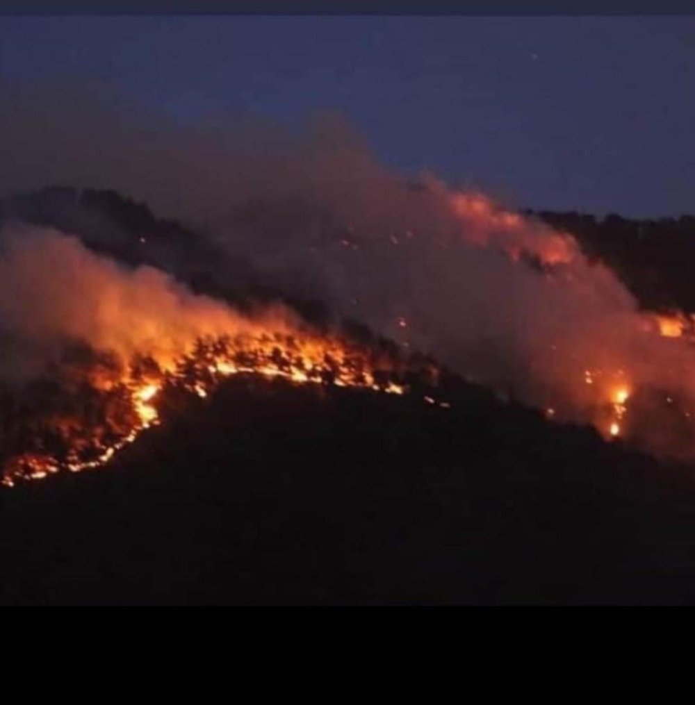 Denizli’deki yangın havadan böyle görüntülendi