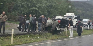 Zonguldak’ta ıslak zemin kazaya neden oldu