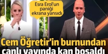 Cem Öğretir'in canlı yayında burnundan kan geldi! Esra Erol'un paniği ekrana yansıdı