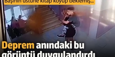 Deprem anındaki görüntü izleyenleri duygulandırdı! Engelli oğluna koştu
