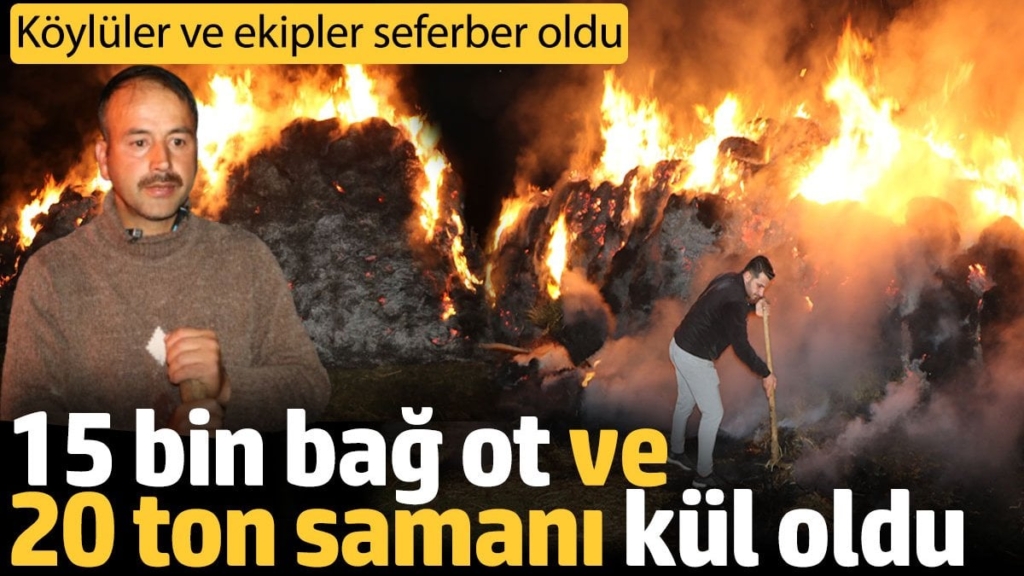 Yüksekovalı besiciye kundaklama şoku! 15 bin bağ ot ve 20 ton saman kül oldu