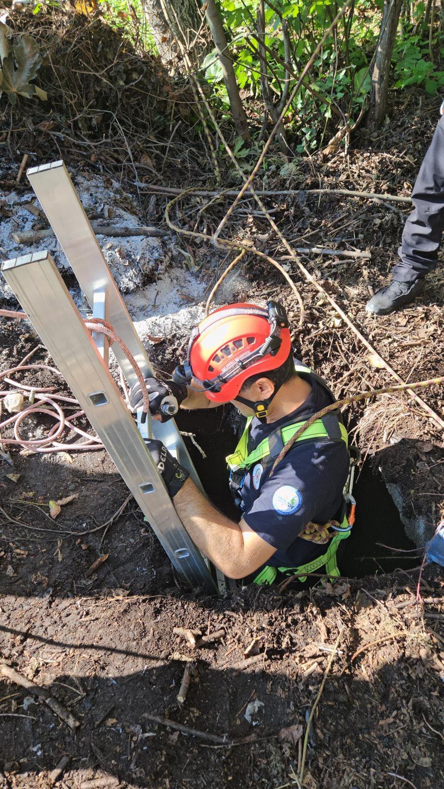 Koydeki Su Kuyusuna Dusen Kedi Itfaiye Tarafindan Kurtarildi Kedi kurtarma anı