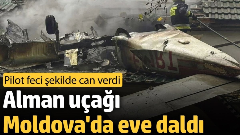 Alman uçağı Moldova'da eve daldı