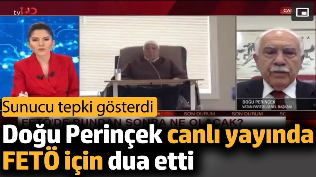 Doğu Perinçek canlı yayında FETÖ için dua etti. Sunucu tepki gösterdi