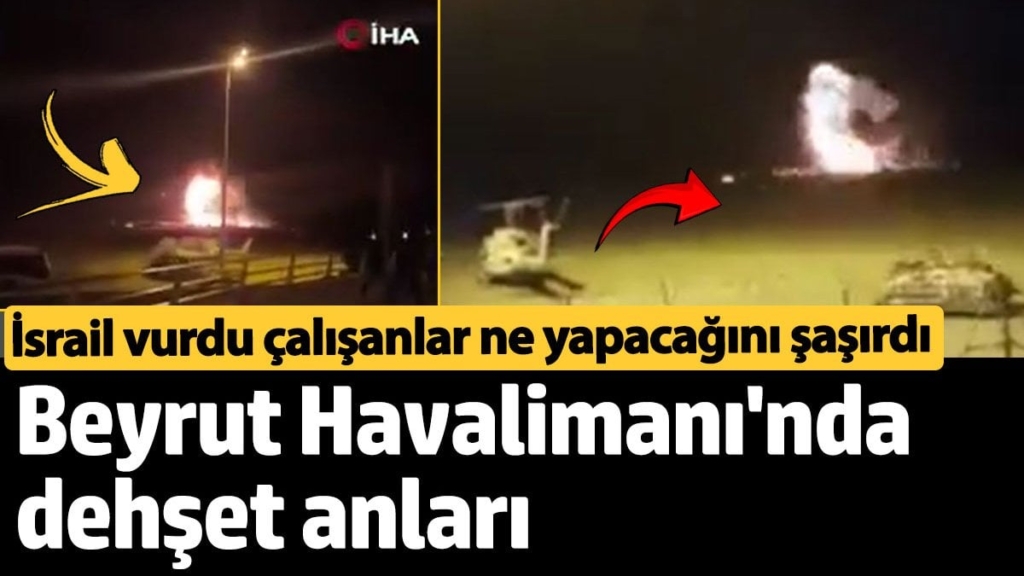 Beyrut Havalimanı'nda dehşet anları. İsrail vurdu, çalışanlar ne yapacağını şaşırdı