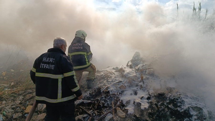 Samandağ'daki kamışlık yangını söndürüldü
