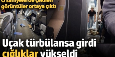 SAS uçağı türbülansa girdi çığlıklar yükseldi. O anlarda çekilen görüntüler ortaya çıktı