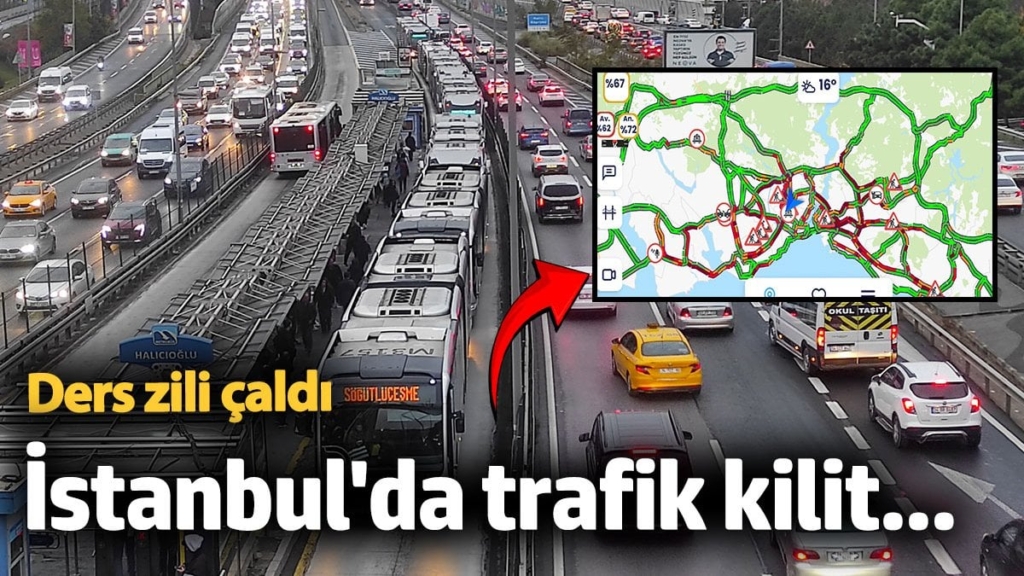Ders zili çaldı, İstanbul'da haftanın ilk iş gününde trafik yoğunluğu arttı