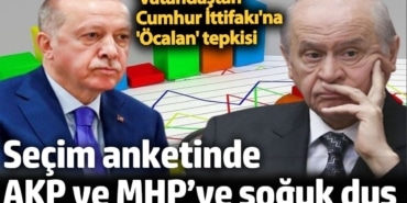 Seçim anketinde AKP ve MHP’ye soğuk duş. Vatandaştan Cumhur İttifakı'na 'Öcalan' tepkisi