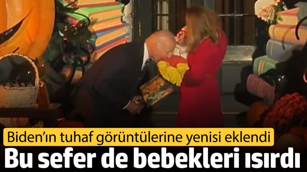 Biden’ın tuhaf görüntülerine yenisi eklendi. Bu sefer de bebekleri ısırdı