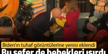 Biden’ın tuhaf görüntülerine yenisi eklendi. Bu sefer de bebekleri ısırdı