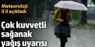 Meteoroloji il il açıkladı: Sağanak yağış uyarısı (12 Kasım 2024)
