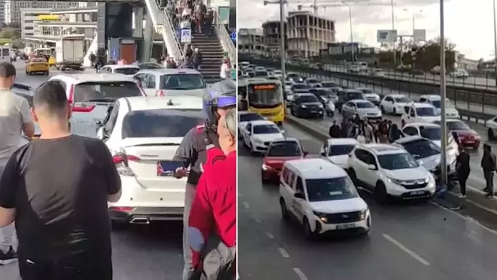 Esenyurt'ta zincirleme kaza! 4 araç hasar gördü