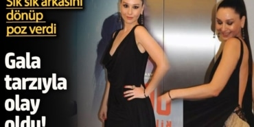 Gala tarzıyla olay oldu! Sık sık arkasını dönüp poz verdi