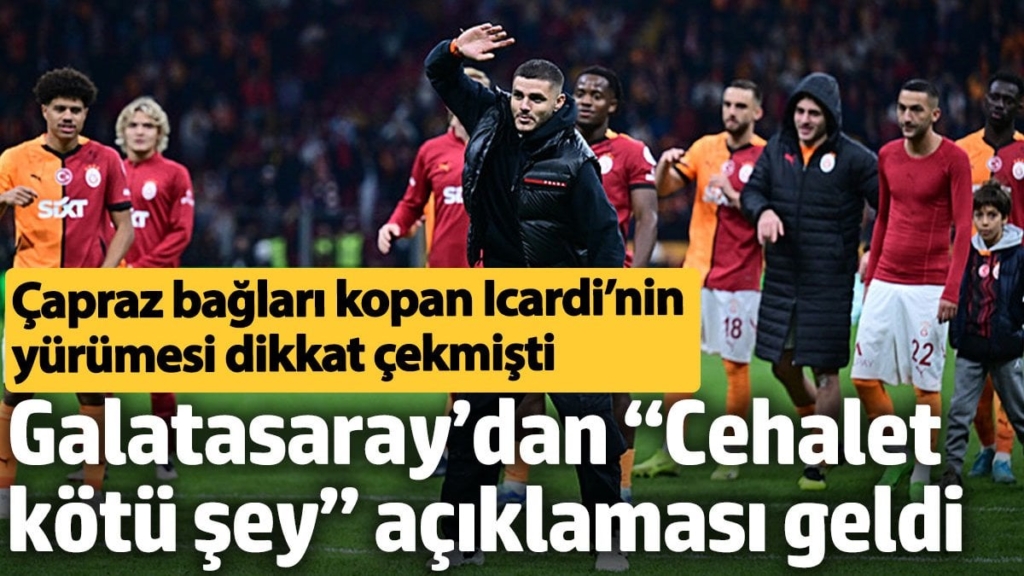 Çapraz bağları kopan Icardi’nin yürümesi dikkat çekmişti. Galatasaray’dan “Cehalet kötü şey” açıklaması geldi