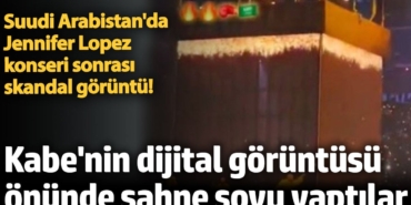Kabe'nin dijital görüntüsü önünde sahne şovu.Suudi Arabistan'da skandal görüntü!