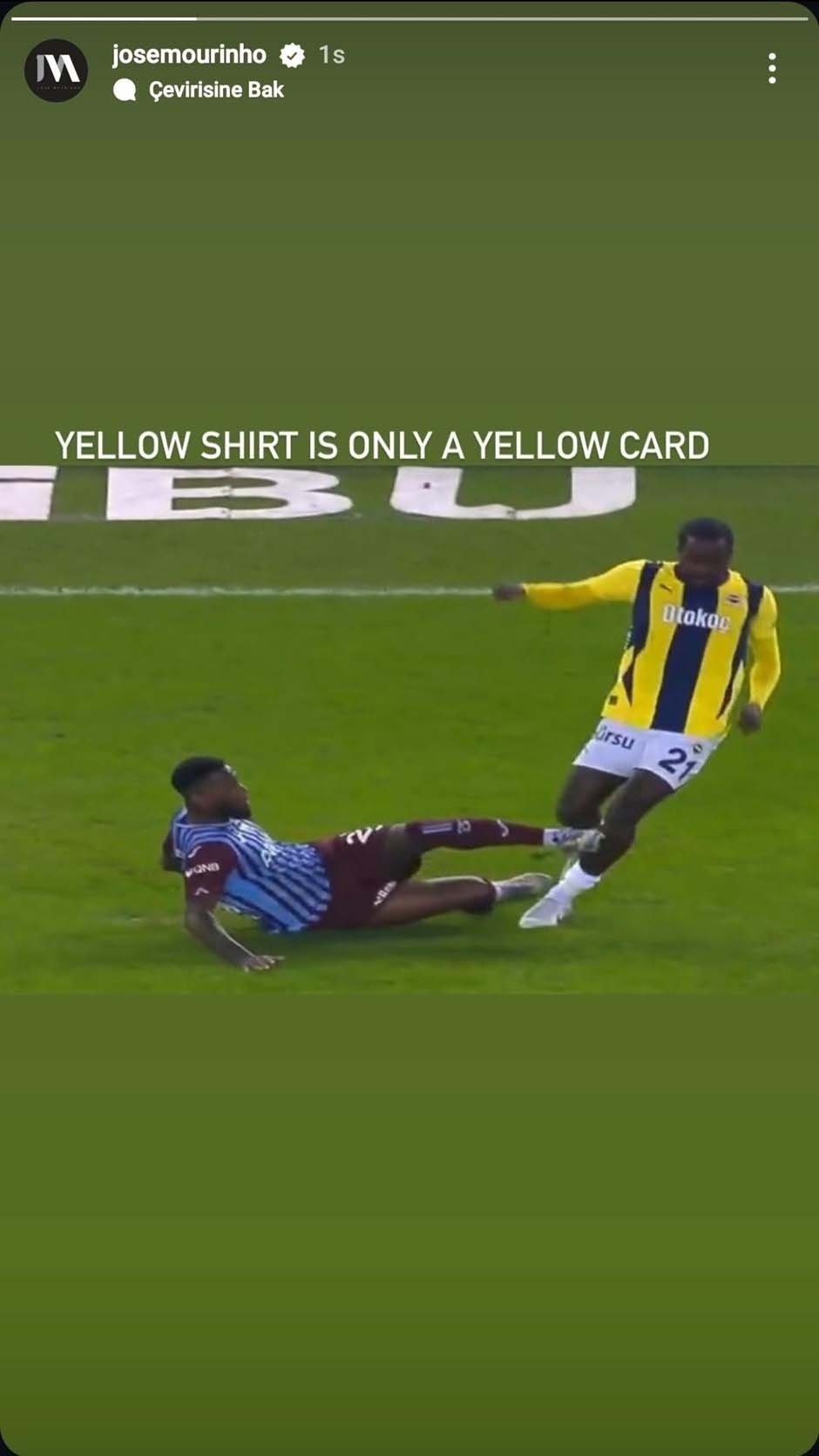 Jose Mourinho'nun Paylaşımı
