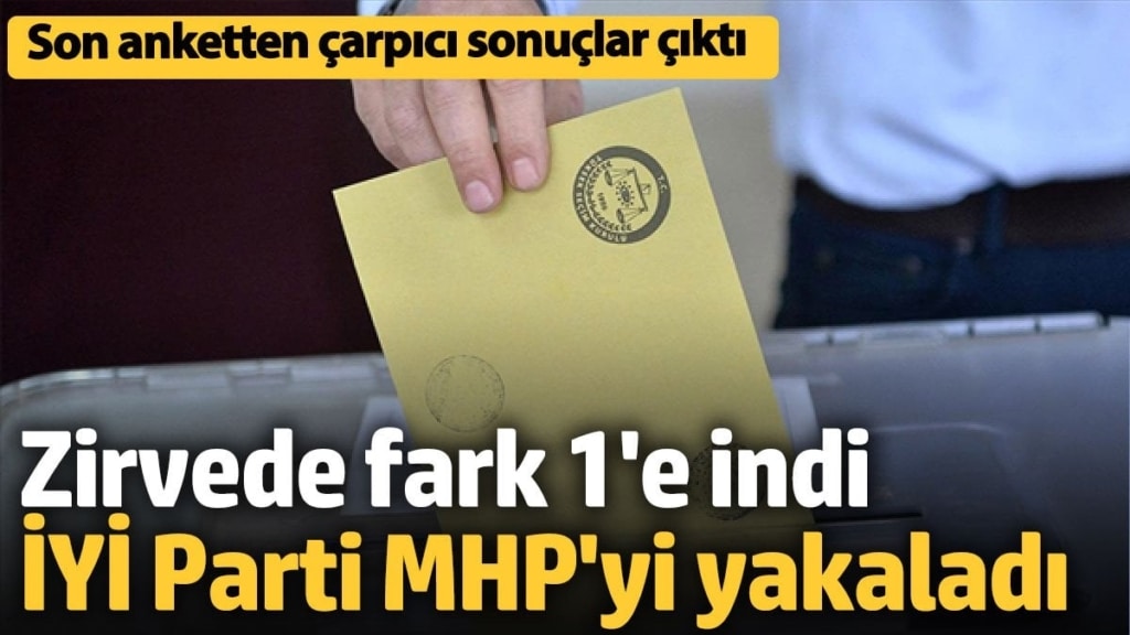 Son anketten çarpıcı sonuçlar çıktı! Zirvede fark 1'e indi, İYİ Parti MHP'yi yakaladı