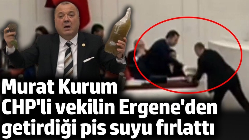Murat Kurum CHP'li vekilin Ergene'den getirdiği pis suyu fırlattı