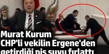 Murat Kurum CHP'li vekilin Ergene'den getirdiği pis suyu fırlattı