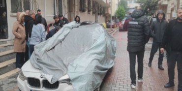 3. kattan aracın içine düştü