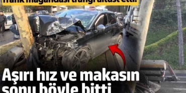 Sarıyer'de aşırı hız ve makasın sonu böyle bitti! Önce 2 otomobile sonra ağaca çarparak durabildi