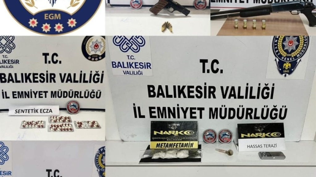 Balıkesir’de yasa dışı silah ve uyuşturucu operasyonu: Çok sayıda ele geçirildi