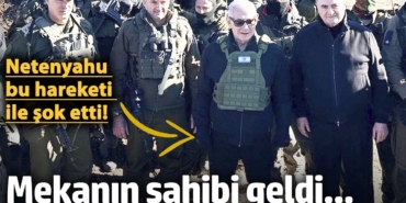 Netenyahu Golan Tepeleri​'nde askerler ile poz verdi! Mekanın sahibi geldi...