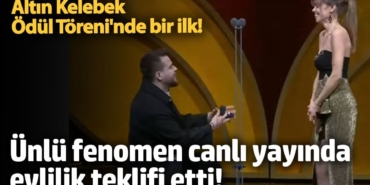 Altın Kelebek Ödül Töreni'nde bir ilk!  Ünlü fenomen canlı yayında evlilik teklifi etti!