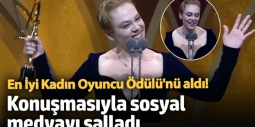 Demet Evgar En İyi Kadın Oyuncu Ödülü'nü aldı! Konuşmasıyla sosyal medyayı salladı