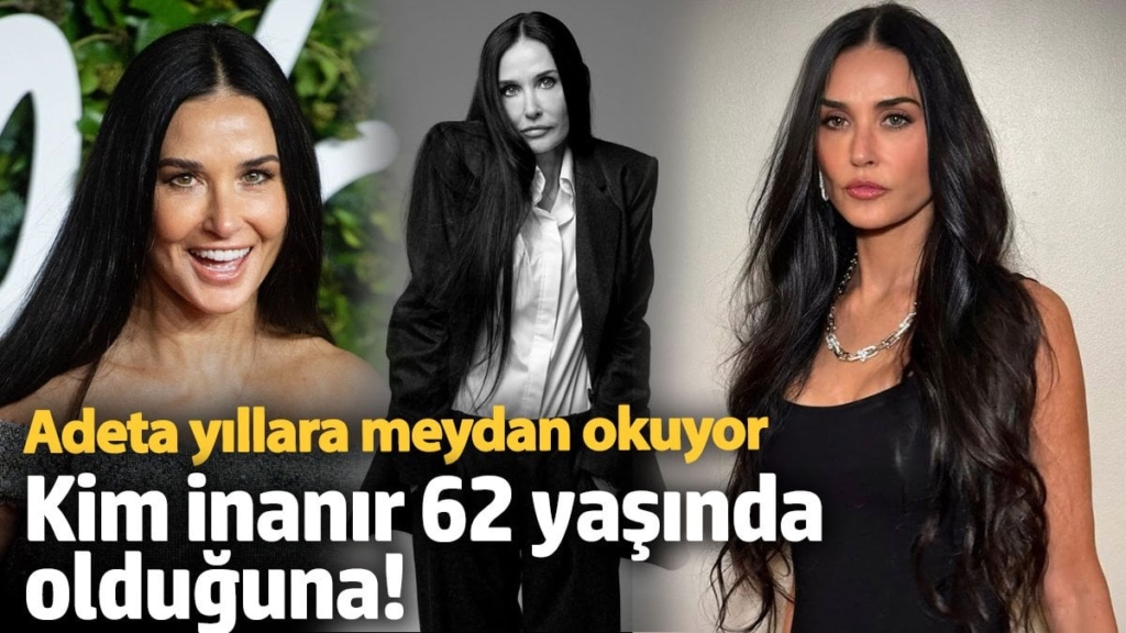 Kim inanır 62 yaşında olduğuna! Ünlü yıldız Demi Moore adeta yıllara meydan okuyor