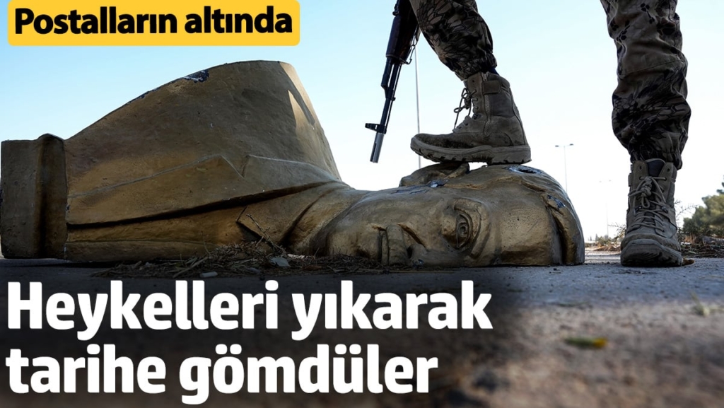 Suriye’de Esad'ın heykellerini yıkarak tarihe gömdüler
