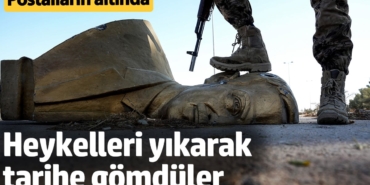 Suriye’de Esad'ın heykellerini yıkarak tarihe gömdüler